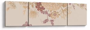 Obraz - Vintage kwiaty i motyle (170x50 cm)