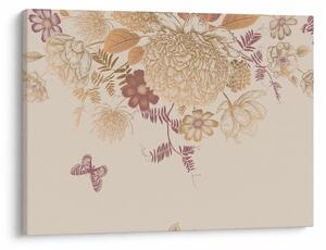 Obraz - Vintage kwiaty i motyle (70x50 cm)