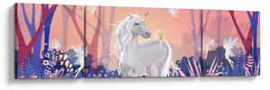 Obraz - Jednorożec w magicznym lesie (170x50 cm)