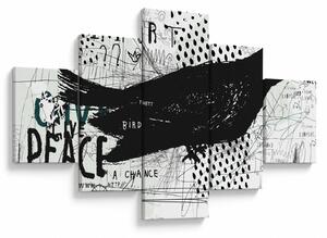 Obraz - Street art - ptak (125x70 cm)