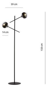 Lampa stojąca podłogowa Emibig 2xE14 40W LINEAR LP2 BLACK/STRIPE 1168/LP2