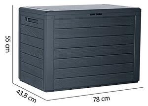 Skrzynia ogrodowa PROSPERPLAST Woodebox MBWL190-S433 190L Antracyt