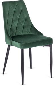 Krzesło Tapicerowane do Salonu CORK Zielone Welurowe Nowoczesne Loft