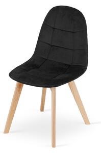 Czarne aksamitne krzesło BORA