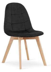 Czarne aksamitne krzesło BORA