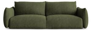 Zielona rozkładana sofa z tkaniny szenilowej 230 cm Leila – Makamii