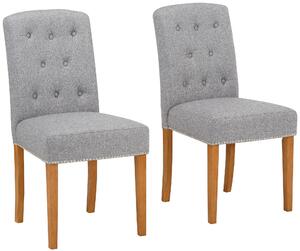 Eleganckie krzesła ze zdobieniami w kolorze szarym - 2 sztuki