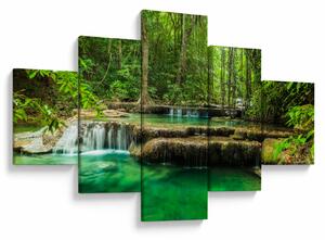 Obraz - Wodospad Erawan w Kanchanaburi, Tajlandia (125x70 cm)