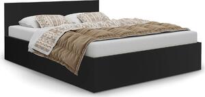 Czarne łóżko dwuosobowe z materacem 140x200 - Cansar 3X
