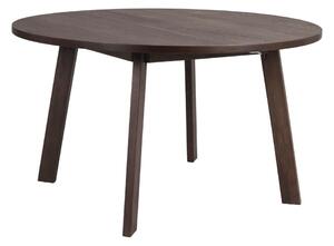 Ciemnobrązowy okrągły rozkładany stół w dekorze dębu ø 130 cm Glenside – Rowico