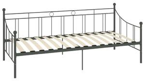 Szare Metalowe Łóżko Jednoosobowe 90X200 Cm P8-T03