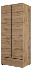 Szafa dwudrzwiowa CROSS 2D1S 89cm dÄ b wotan/czarna z drÄ Å¼kie