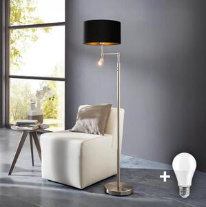 Eglo Eglo - LED Lampa podłogowa TUNJA 1xE27/60W/230V + LED/2,1W śr. 38 cm chrom/czarny EG32514F