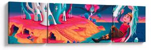Obraz - Książę i smocza księżniczka (170x50 cm)