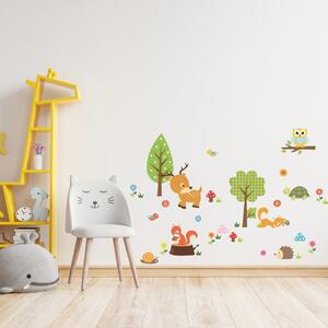 PIPPER | Naklejka na ścianę "Zwierzęta leśne" 80x55 cm