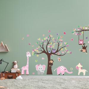 PIPPER | Samolepka na stenu "Strom so zvieratkami" 300x130 cm