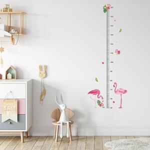 PIPPER | Naklejka na ścianę "Miarka dziecięca - Flamingi" 45x115 cm