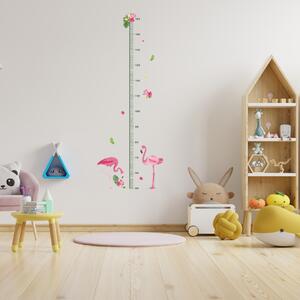 PIPPER | Naklejka na ścianę "Miarka dziecięca - Flamingi" 45x115 cm