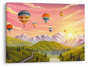 Obraz balonów nad krajobrazem (70x50 cm)