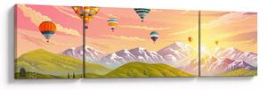 Obraz balonów nad krajobrazem (170x50 cm)