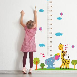 PIPPER | Naklejka na ścianę "Miarka dziecięca - Żyrafa ze słoniem" 177x100cm