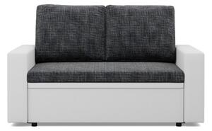 RozkÅadana sofa, CAPERO, ekoskÃ³ra, plecionka, 148x87x90 cm, biaÅy, ciemny szary | TYLETEGOTU
