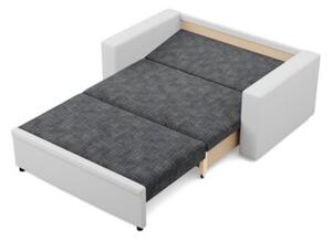 RozkÅadana sofa, CAPERO, ekoskÃ³ra, plecionka, 148x87x90 cm, biaÅy, ciemny szary | TYLETEGOTU