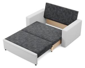 RozkÅadana sofa, CAPERO, ekoskÃ³ra, plecionka, 148x87x90 cm, biaÅy, ciemny szary | TYLETEGOTU