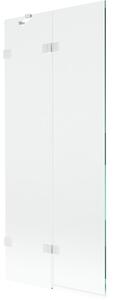 Mexen Lunar parawan nawannowy 2-skrzydłowy lewy 80 x 150 cm, transparent, biały - 897-080-100-20-00-L