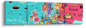 Obraz - Dziecięca mapa Europy (170x50 cm)