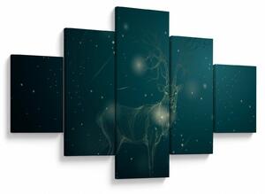 Obraz - Magiczny jeleń w nocy (125x70 cm)