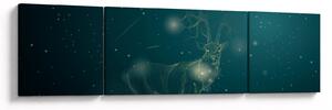 Obraz - Magiczny jeleń w nocy (170x50 cm)