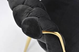 Stylowe krzesło glamour plecione oparcie IRIS LUX - czarne