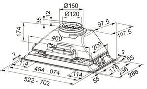 Okap FRANKE Box FBI 525 BK 305.0680.919 Czarny 300m3/h 67dB klasa D