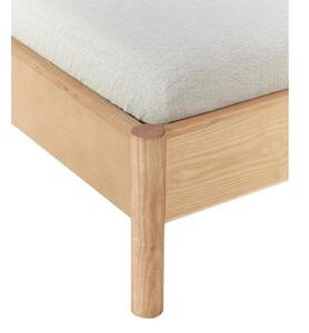 Łóżko z drewna z tapicerowanym zagłówkiem Sean