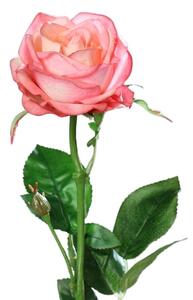 Róża Sztuczna 66 cm - Różowa - Naturalna w Dotyku