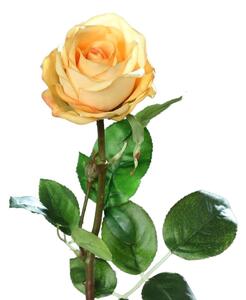 Róża Sztuczna 66 cm - Żółta - Naturalna w Dotyku