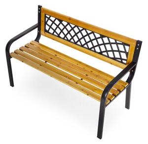 Drewniana ławka ogrodowa z ażurowym oparciem 118x52 cm parkowa MultiGarden