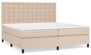 Łóżko kontynentalne z materacem, cappuccino ekoskóra 200x200 cm