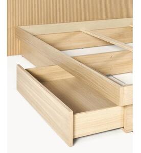 Łóżko z drewna z miejscem do przechowywania Sato