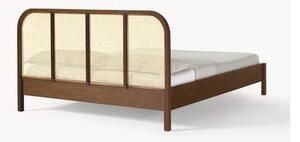 Łóżko z drewna z plecionką wiedeńską Jones