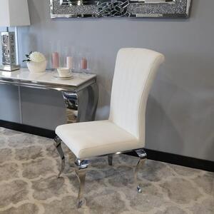 Krzesło glamour Stanley White - krzesło tapicerowane białe