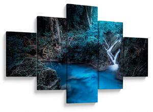 Obraz - Magiczna noc w tropikalnym lesie (125x70 cm)