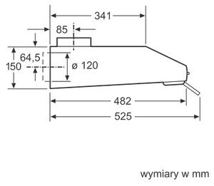 Okap BOSCH DUL62FA21 BiaÅy 250m3/h 68dB klasa D