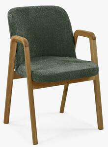Nowoczesne krzesło dębowe Chila, kolor tapicerki zielony