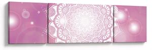 Obraz mandali na różowym tle (170x50 cm)