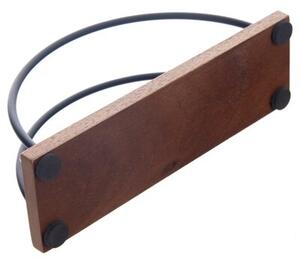 Serwetnik drewniany metalowy czarny RADKA 16x5x8 cm