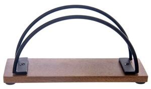 Serwetnik drewniany metalowy czarny RADKA 16x5x8 cm