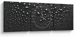 Obraz kropli wody (z zegarem) (90x30 cm)