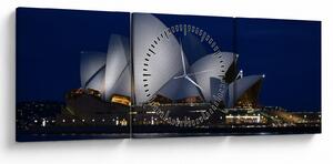 Obraz Sydney w nocy (z zegarem) (90x30 cm)